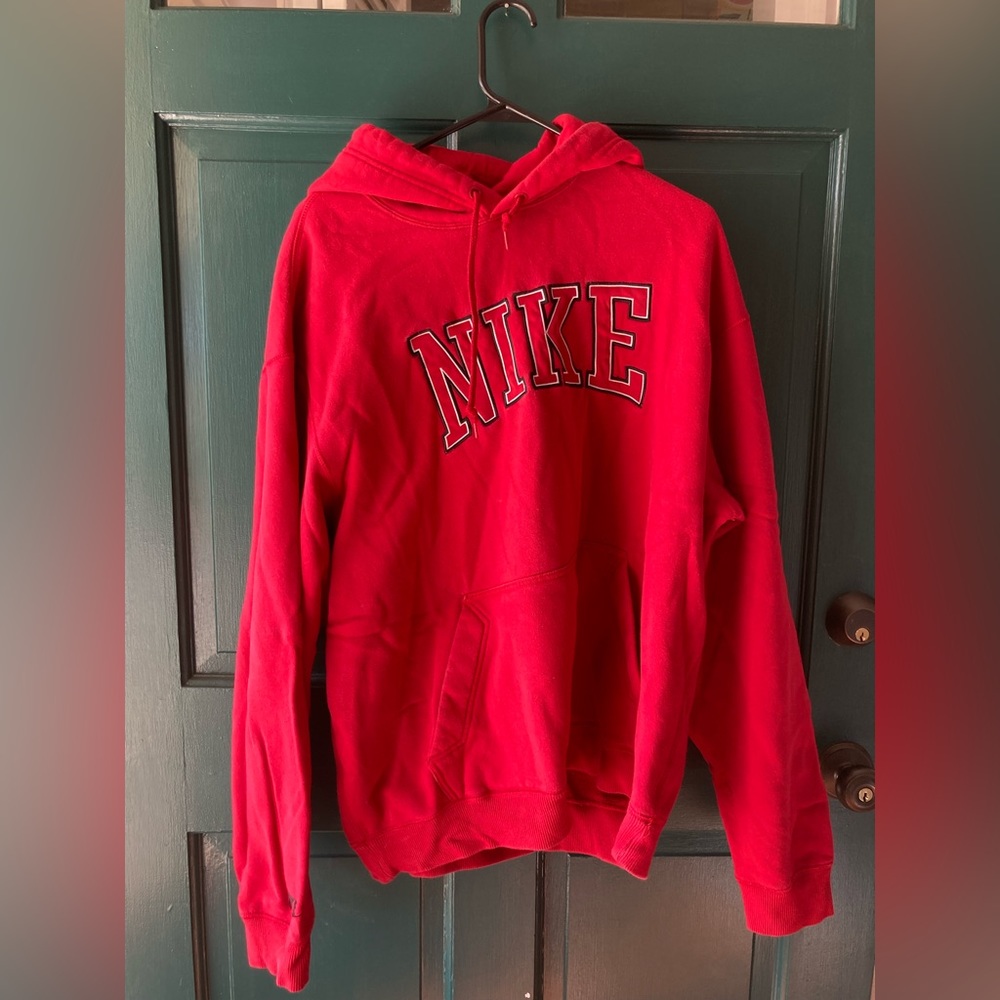 Red Nike Pullover Hoodie Sweatshirt XL